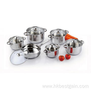 12 Pieces Stainless Steel Pots and Pans Set